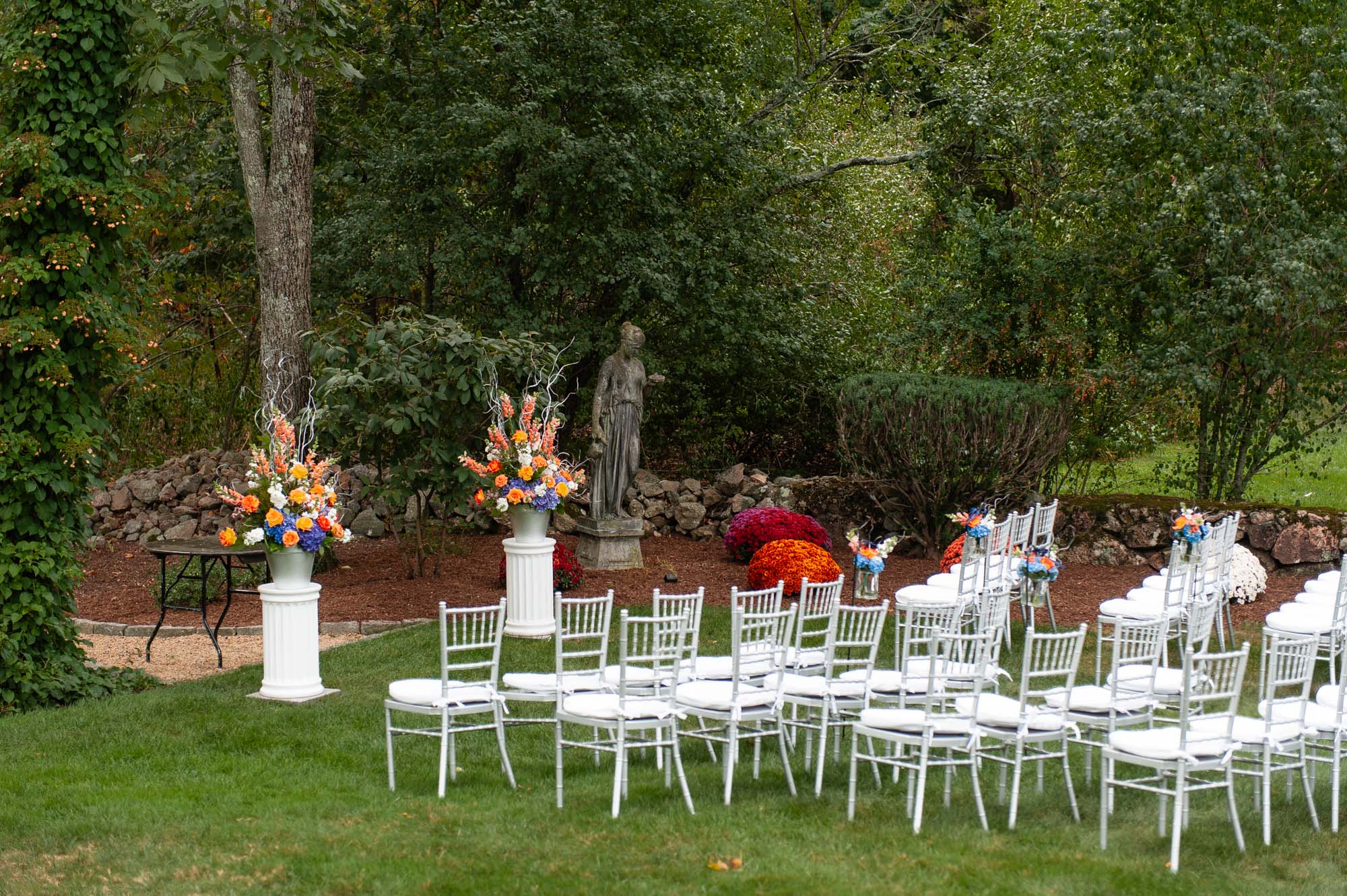 Backyard Wedding Ceremony Chairs Setup