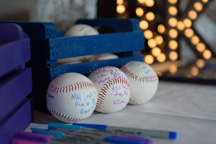 Baseball Wedding Guests Table Messages