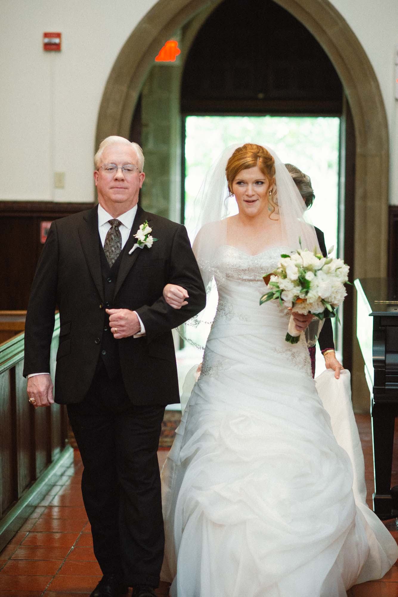Bride And Father Walking Down The Aisle Episcopal Church Of The Redeemer
