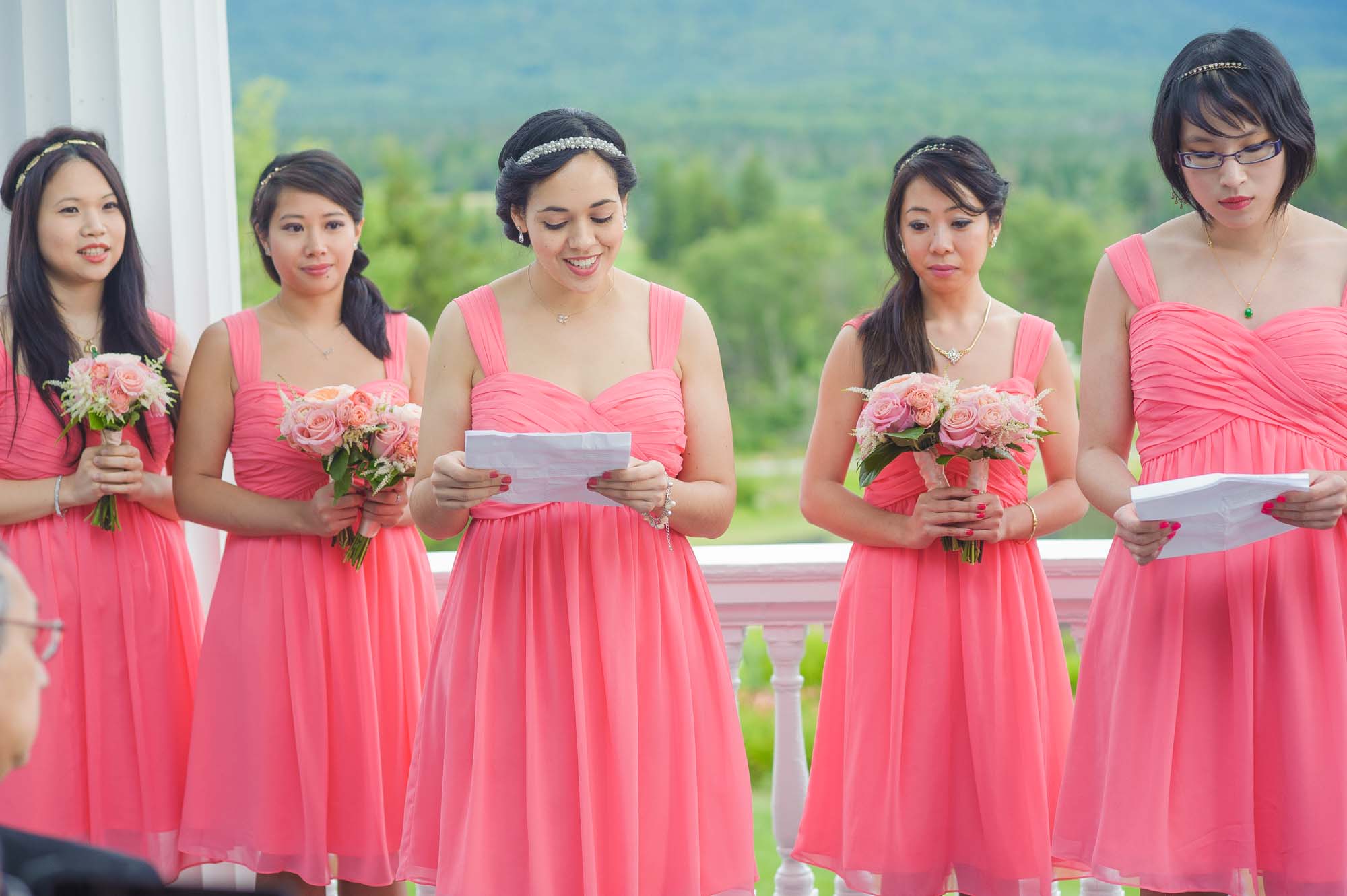 Bridesmaids At Omni Mount Washington Resort Wedding Ceremony