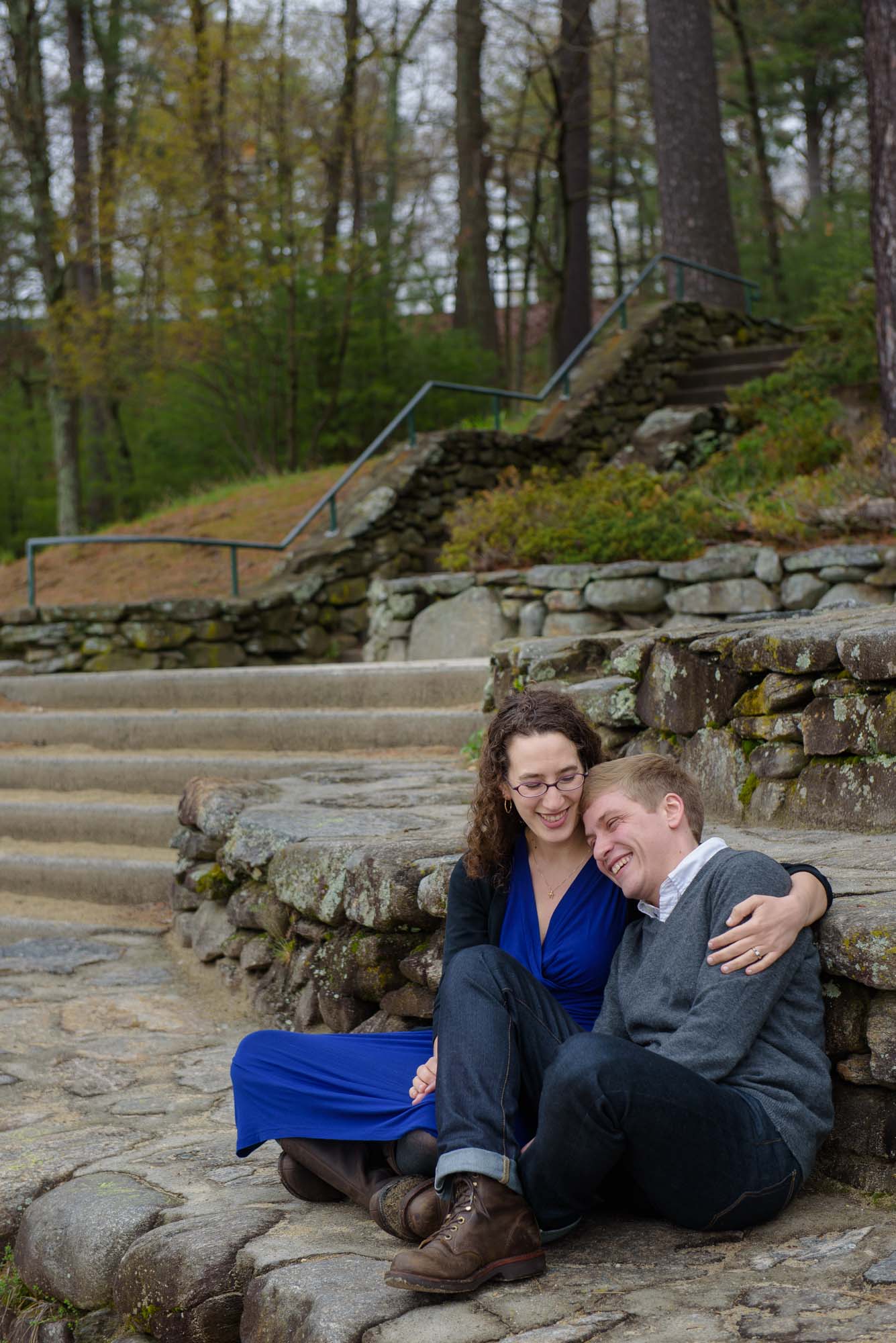 Candid Queer Couple Engagement Session Walden Pond