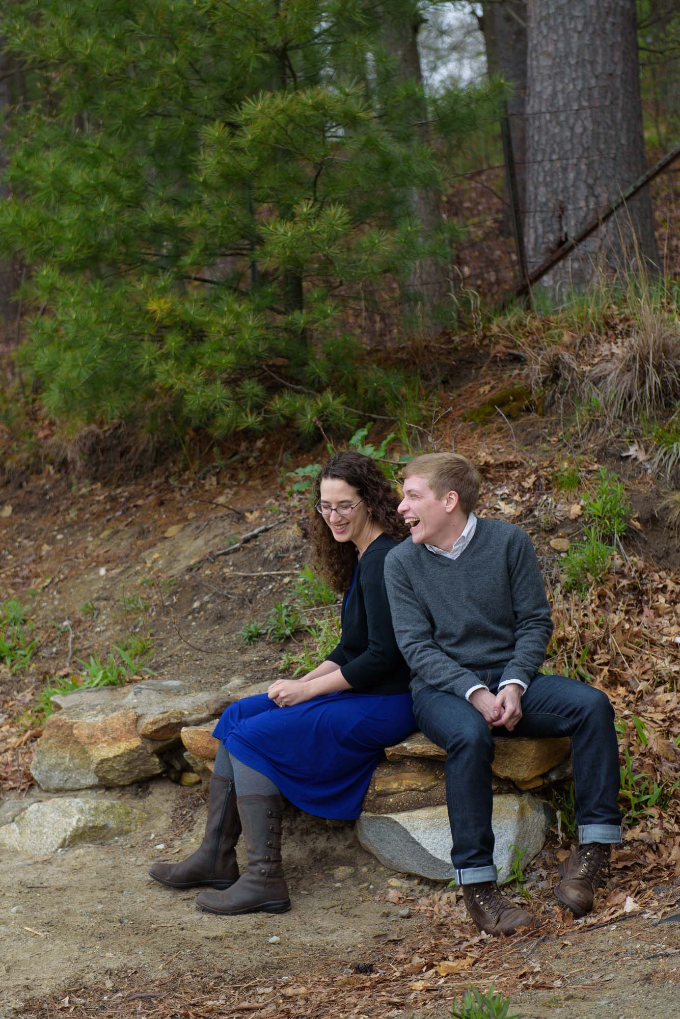 Fun Engagement Session Walden Pond, Concord MA