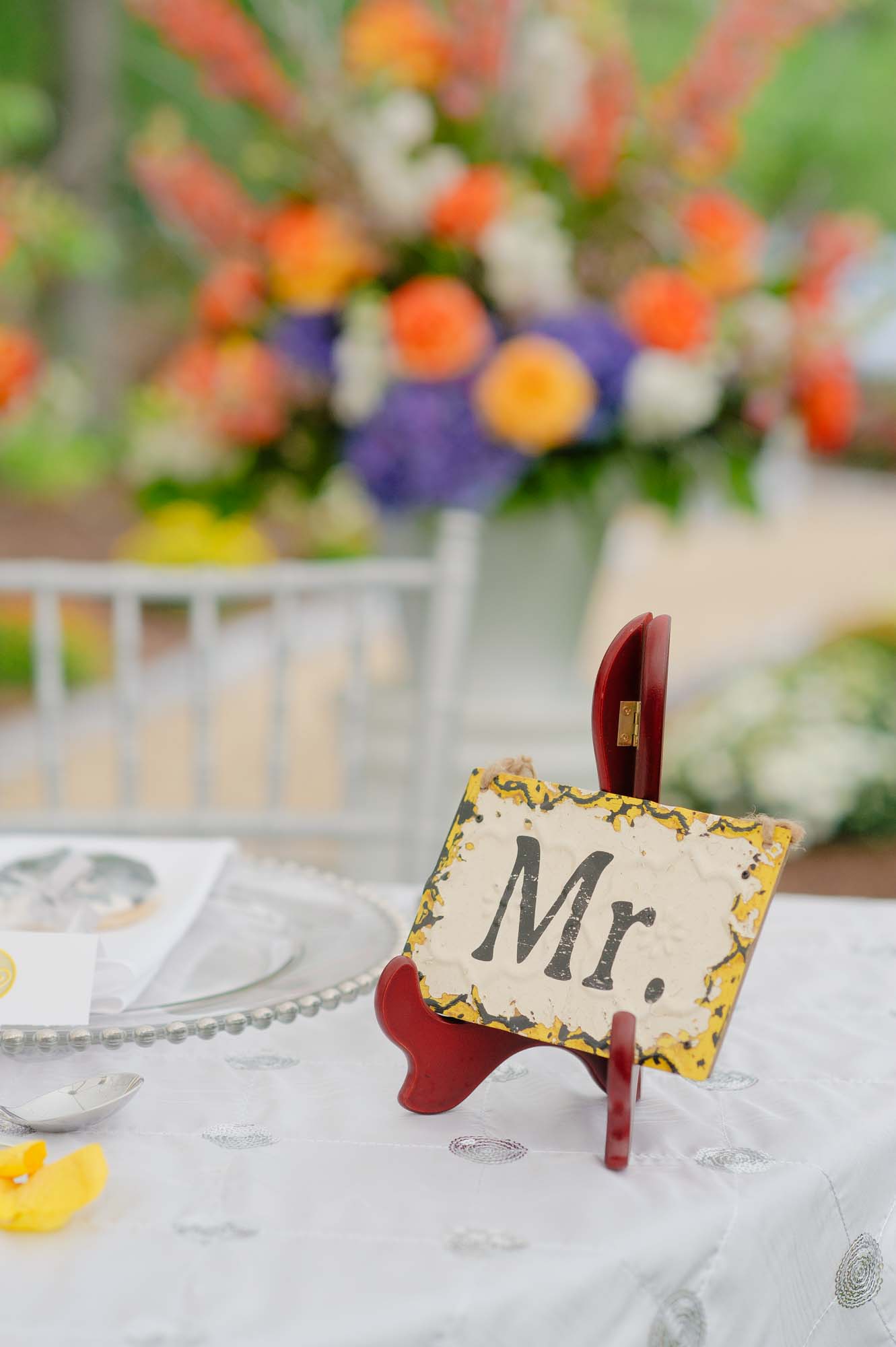 Gay Wedding Reception Mr Sign Groom's Table