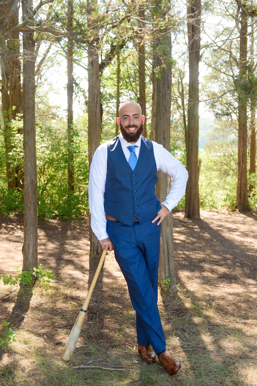 Groom Baseball Bat Shining Tides Wedding