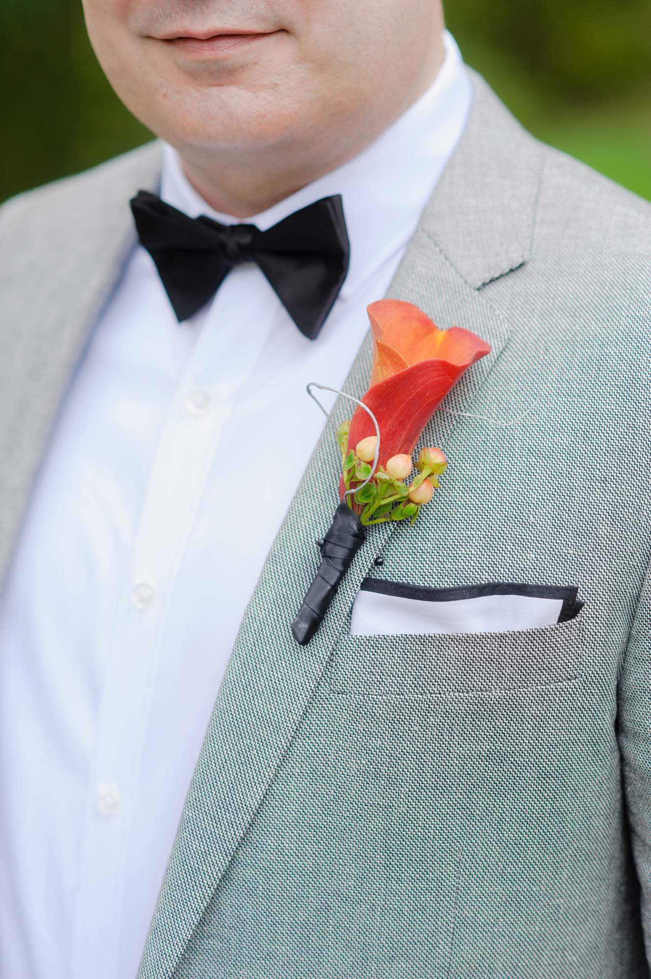 Groom Boutonniere Fall Orange Lily Flower
