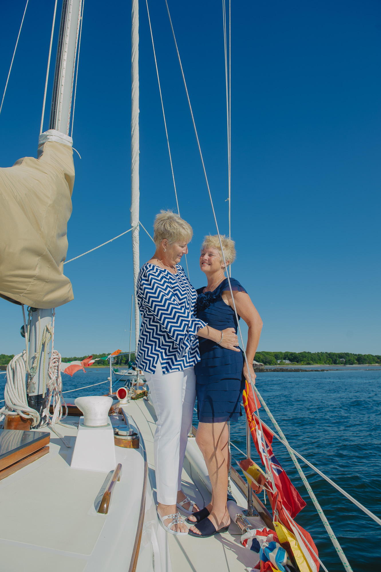 Lesbian Couple On Sail Boat New England