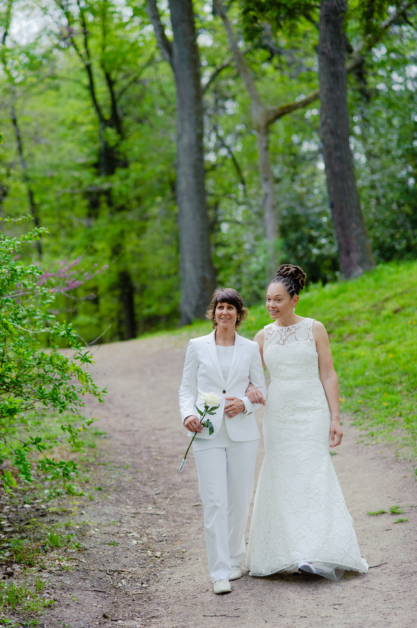 Lesbian Wedding Ceremony Walk Down Aisle Arnold Arboretum