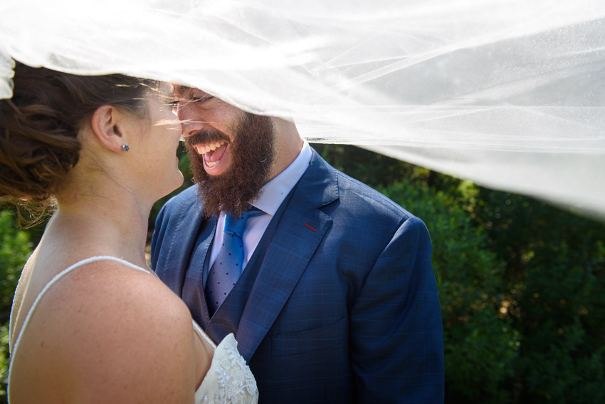 Long Veil Bride And Groom Wedding