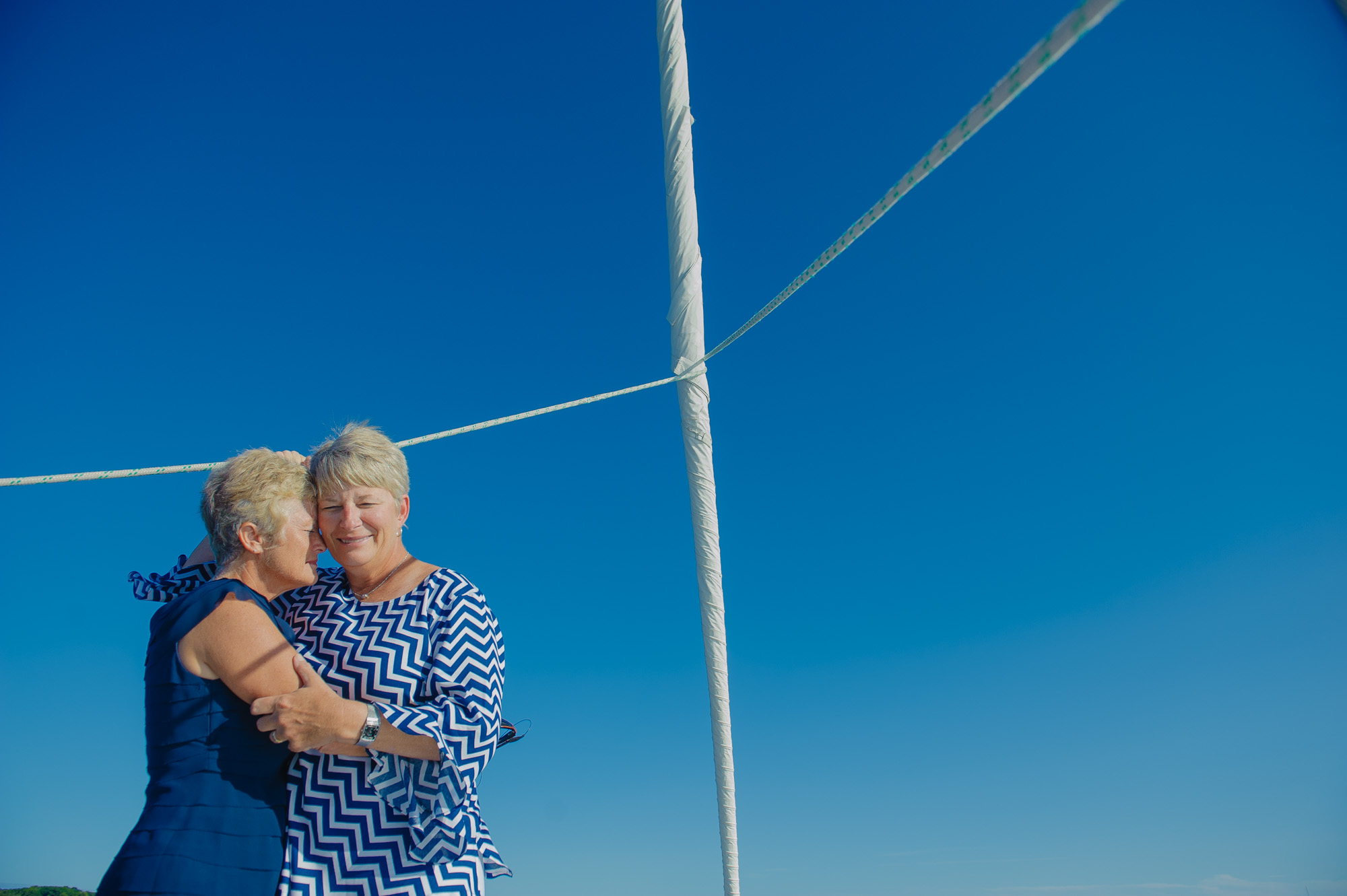 Mature Lesbian Gay Couple On Sail Boat