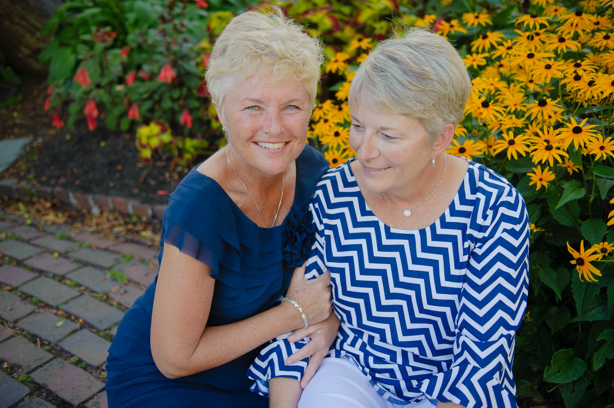 Older Mature Gay Lesbian Couple Portrait