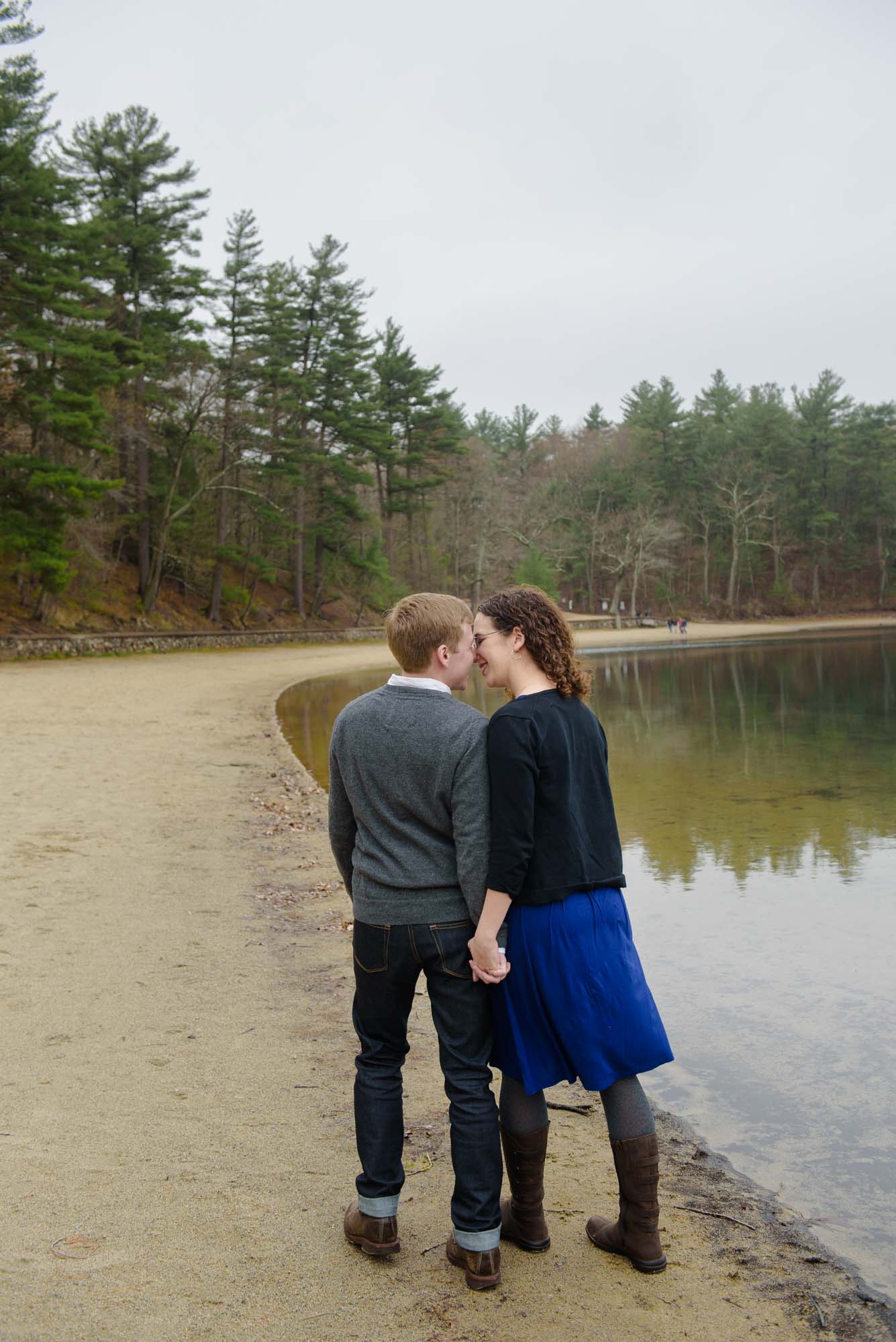 Queer LGBT Couple Engagement Session Walden Pond, Concord MA